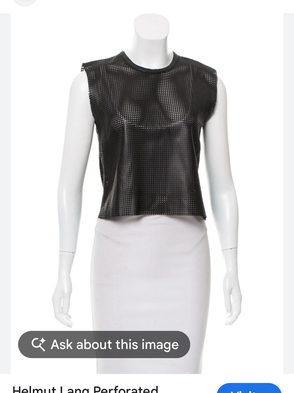 NWT Helmut Lang Sift Leather Top. Size Medium. Color is Black